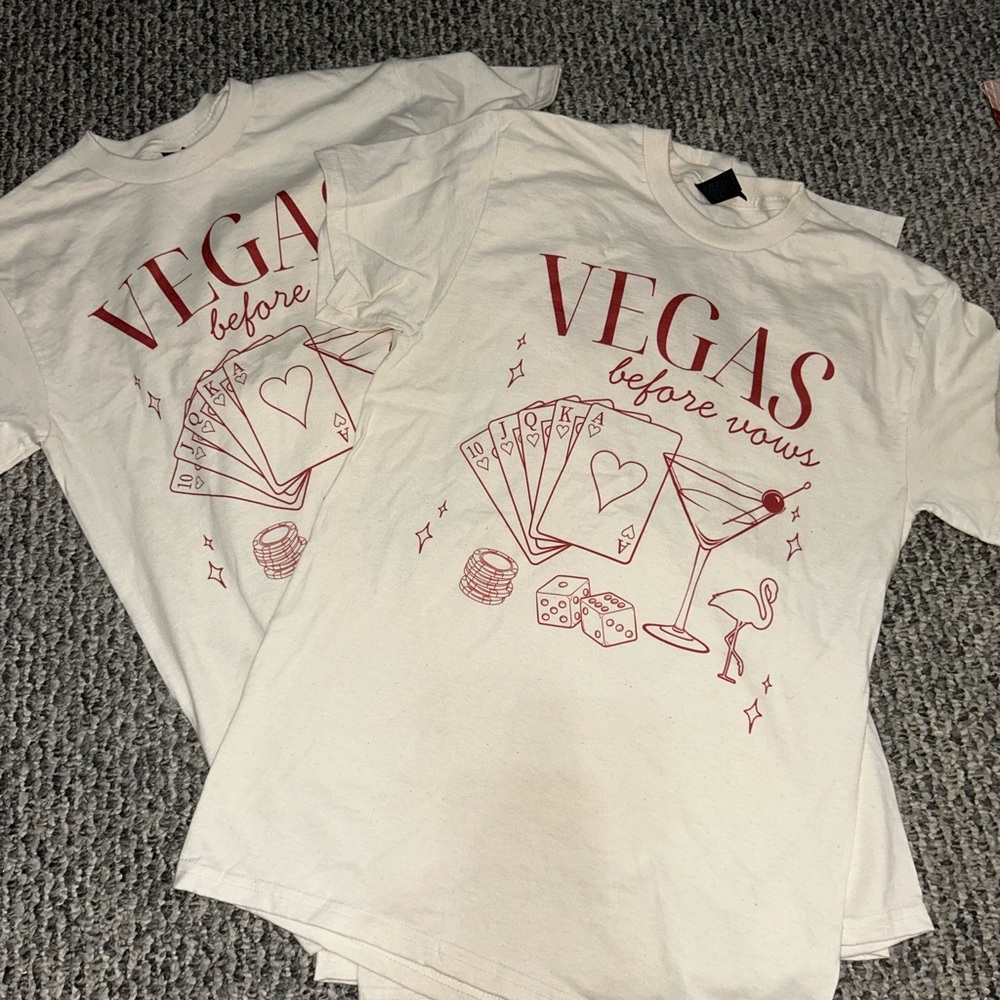 Vegas Bachelorette Tees - Gildan White and Red Short Sleeve